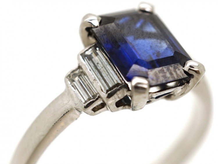 Art Deco Burma Sapphire & Diamond Ring