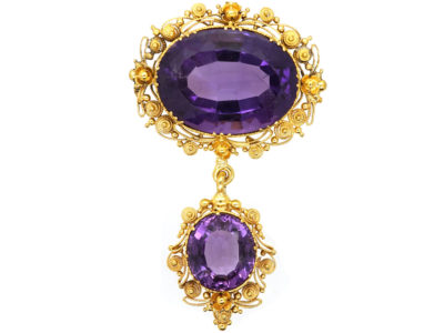 Regency Amethyst ​& 18ct Gold Pendant