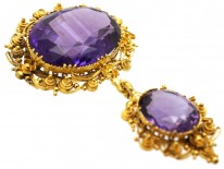 Regency Amethyst ​& 18ct Gold Pendant