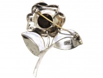 Theodor Fahrner Silver ​& Marcasite Rose Brooch