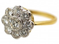 18ct Gold & Platinum Diamond Daisy Cluster Ring