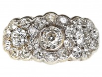 Edwardian 18ct Gold, Platinum ​& Diamond Triple Cluster Ring