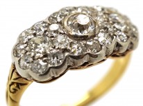 Edwardian 18ct Gold, Platinum ​& Diamond Triple Cluster Ring