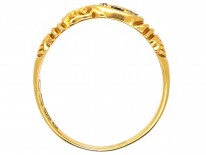 Victorian 18ct Gold Sapphire & Diamond Twist Ring