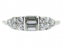 Art Deco 18ct White Gold Baguette Diamond Ring