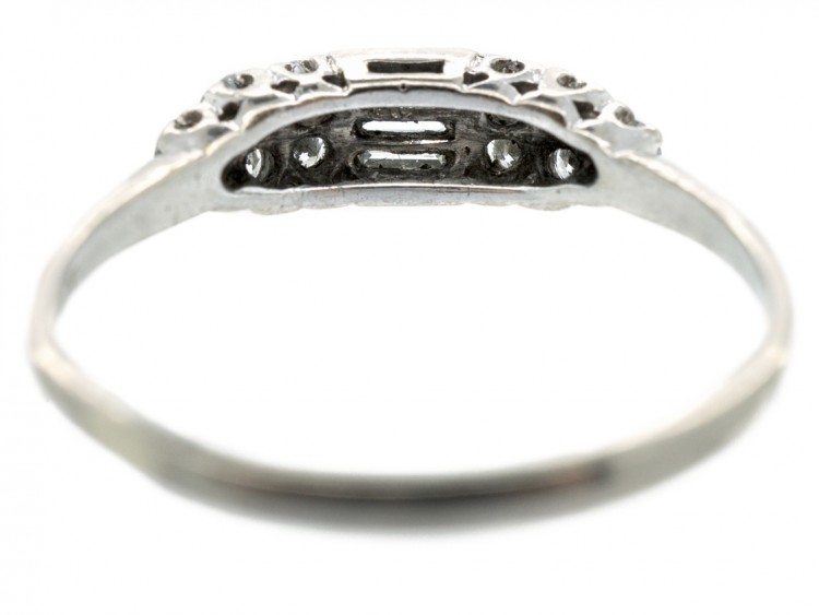 Art Deco 18ct White Gold Baguette Diamond Ring