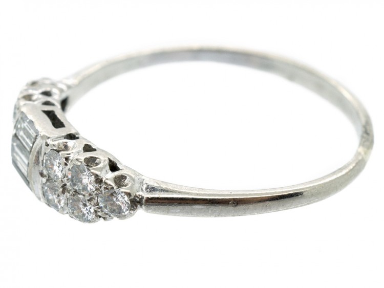 Art Deco 18ct White Gold Baguette Diamond Ring