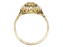 18ct Gold Yellow Zircon ​& Diamond Cluster Ring