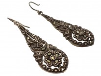 Art Deco Silver ​& Marcasite Drop Earrings