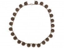 Silver ​& Marcasite Flower Motif Necklace
