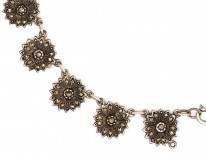 Silver ​& Marcasite Flower Motif Necklace
