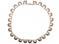 Silver ​& Marcasite Flower Motif Necklace