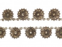 Silver ​& Marcasite Flower Motif Necklace