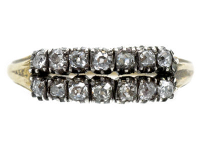 Georgian 15ct Gold, Two Row Diamond Ring