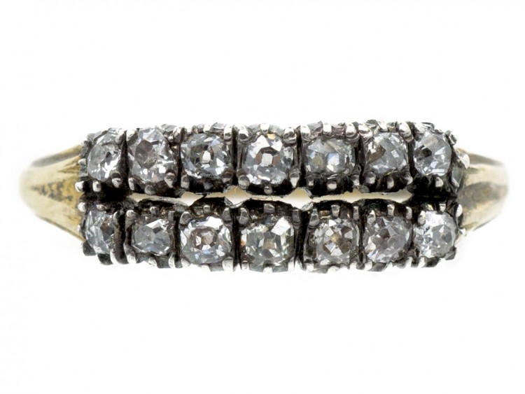 Georgian 15ct Gold, Two Row Diamond Ring