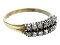 Georgian 15ct Gold, Two Row Diamond Ring
