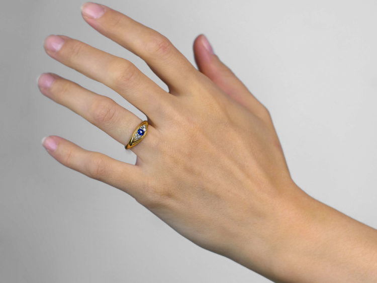 Edwardian 18ct Gold, Sapphire & Diamond Ring