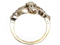 Victorian 18ct Gold, Silver, & Diamond Foliate Design Ring