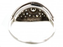 Art Deco 18ct White Gold Bombe Cluster Ring