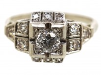 Art Deco Square Design Diamond Ring