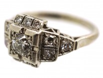 Art Deco Square Design Diamond Ring