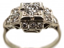 Art Deco Square Design Diamond Ring