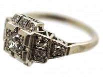Art Deco Square Design Diamond Ring