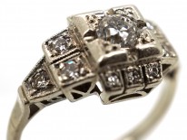 Art Deco Square Design Diamond Ring