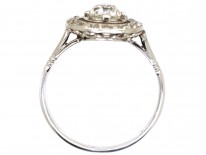 French Art Deco Platinum & Diamond Target Ring