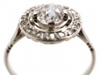 French Art Deco Platinum & Diamond Target Ring