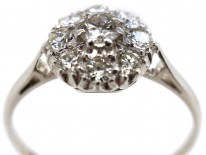 18ct White Gold & Platinum, Diamond Cluster Ring