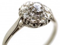 18ct White Gold & Platinum, Diamond Cluster Ring