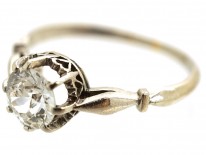 Art Deco 18ct White Gold & Diamond Solitaire Ring