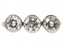 Art Deco Platinum & Diamond Three Stone Ring
