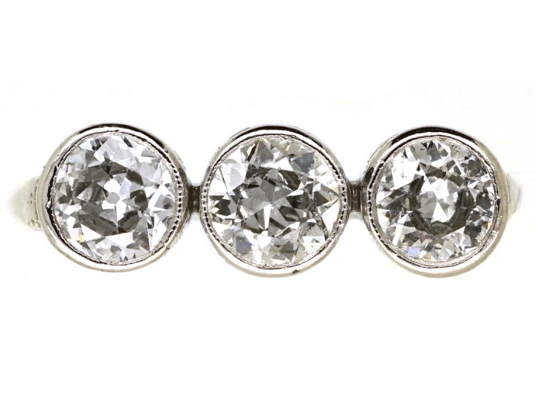 Art Deco Platinum & Diamond Three Stone Ring