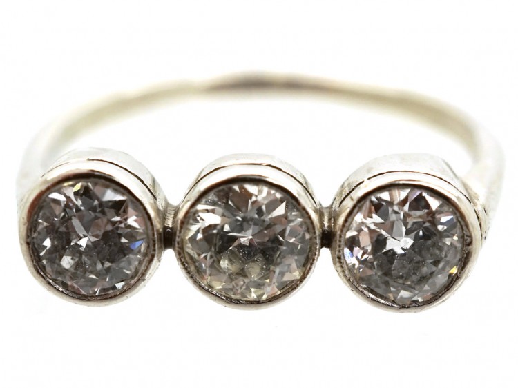 Art Deco Platinum & Diamond Three Stone Ring