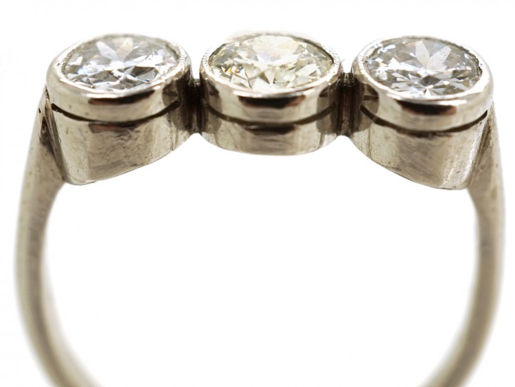 Art Deco Platinum & Diamond Three Stone Ring