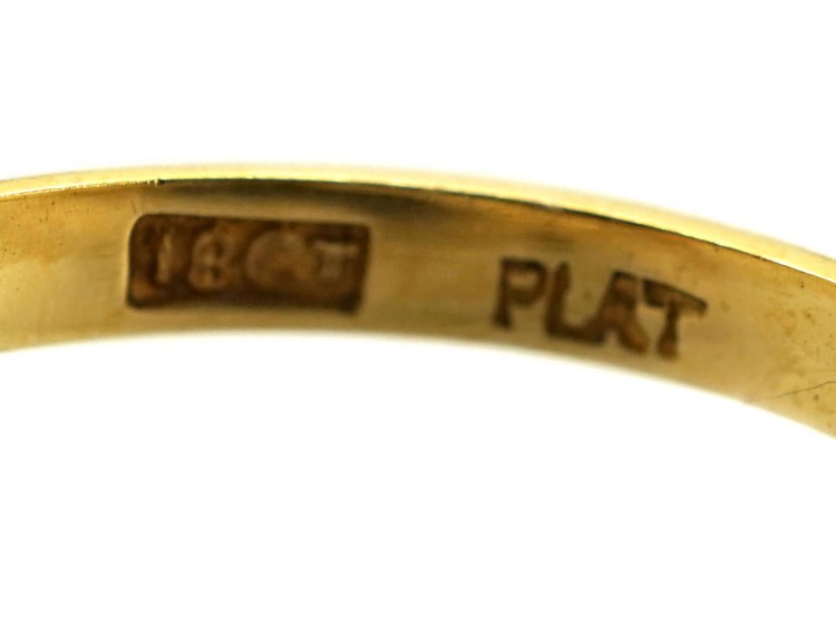 Edwardian 18ct Gold & Platinum, Two Stone Diamond Twist Ring