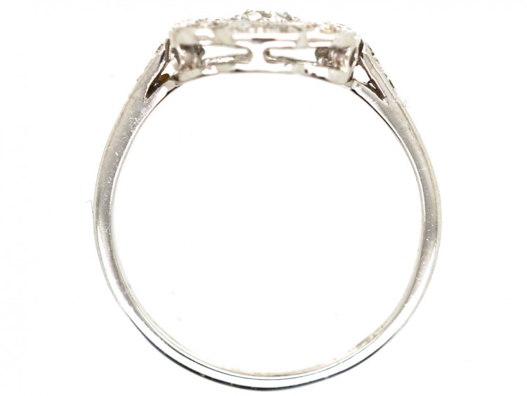 18ct White Gold Diamond Six Petal Cluster Ring