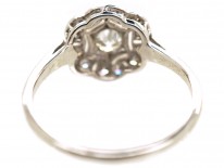 18ct White Gold Diamond Six Petal Cluster Ring