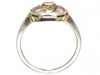 Art Deco 18ct Gold & Platinum Catherine Wheel Design Diamond Set Ring