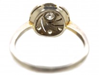Art Deco 18ct Gold & Platinum Catherine Wheel Design Diamond Set Ring