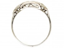Art Deco 18ct White Gold Two Row Diamond Ring