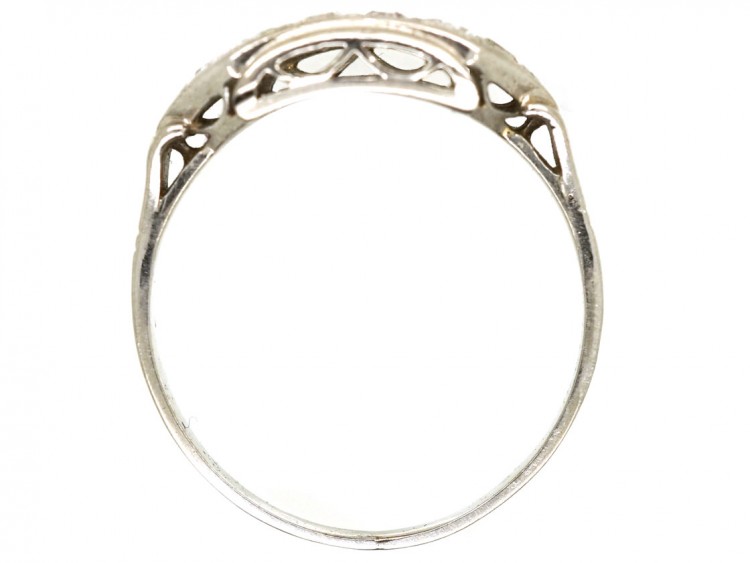 Art Deco 18ct White Gold Two Row Diamond Ring