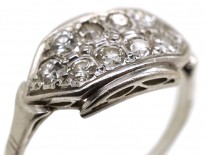 Art Deco 18ct White Gold Two Row Diamond Ring