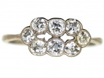 Art Deco Platinum & Diamond Two Row Ring
