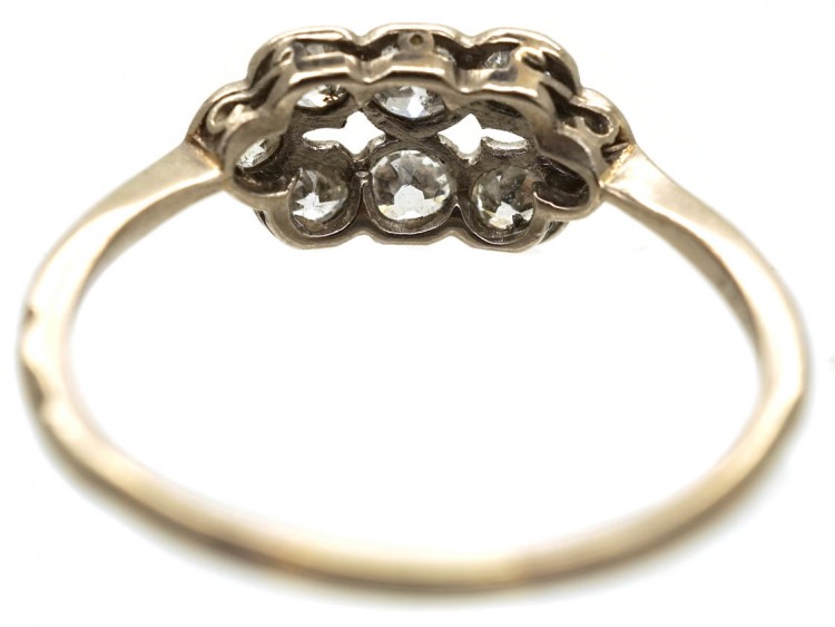 Art Deco Platinum & Diamond Two Row Ring