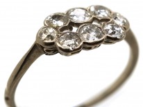 Art Deco Platinum & Diamond Two Row Ring
