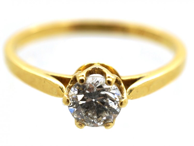 18ct Gold & Diamond Solitaire Ring