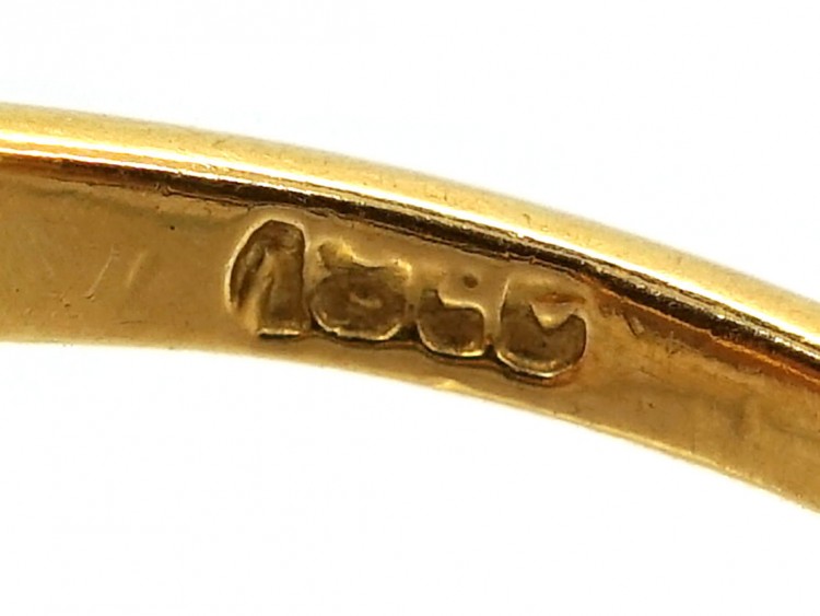 Art Nouveau 18ct Gold & Diamond Twist Ring